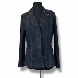 Calvin Klein Dark Blue Denim Blazer Jacket L
